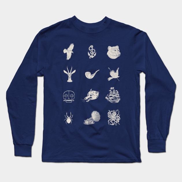 Hipsters Doodles Long Sleeve T-Shirt by ElzeroStudio